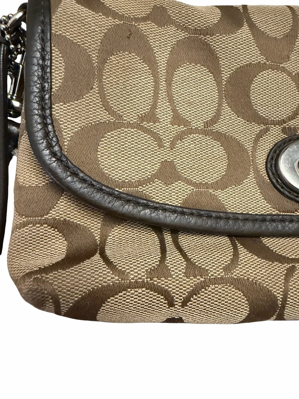 Y2K Vintage Coach - Brown Monogram Mini Bag wristlet